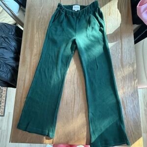 TALENTLESS Forest Green Knit Flare Sweatpants